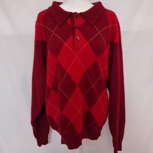 EUC Brooks Brothers Red Plaid Argyle Sweater